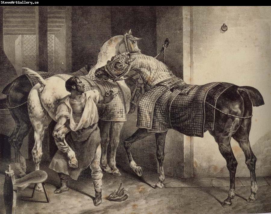 Theodore   Gericault The hoof smith English